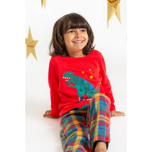 Merry Rainbow Check / Dinosaur Caden Check Pyjamas-Frugi-Modern Rascals