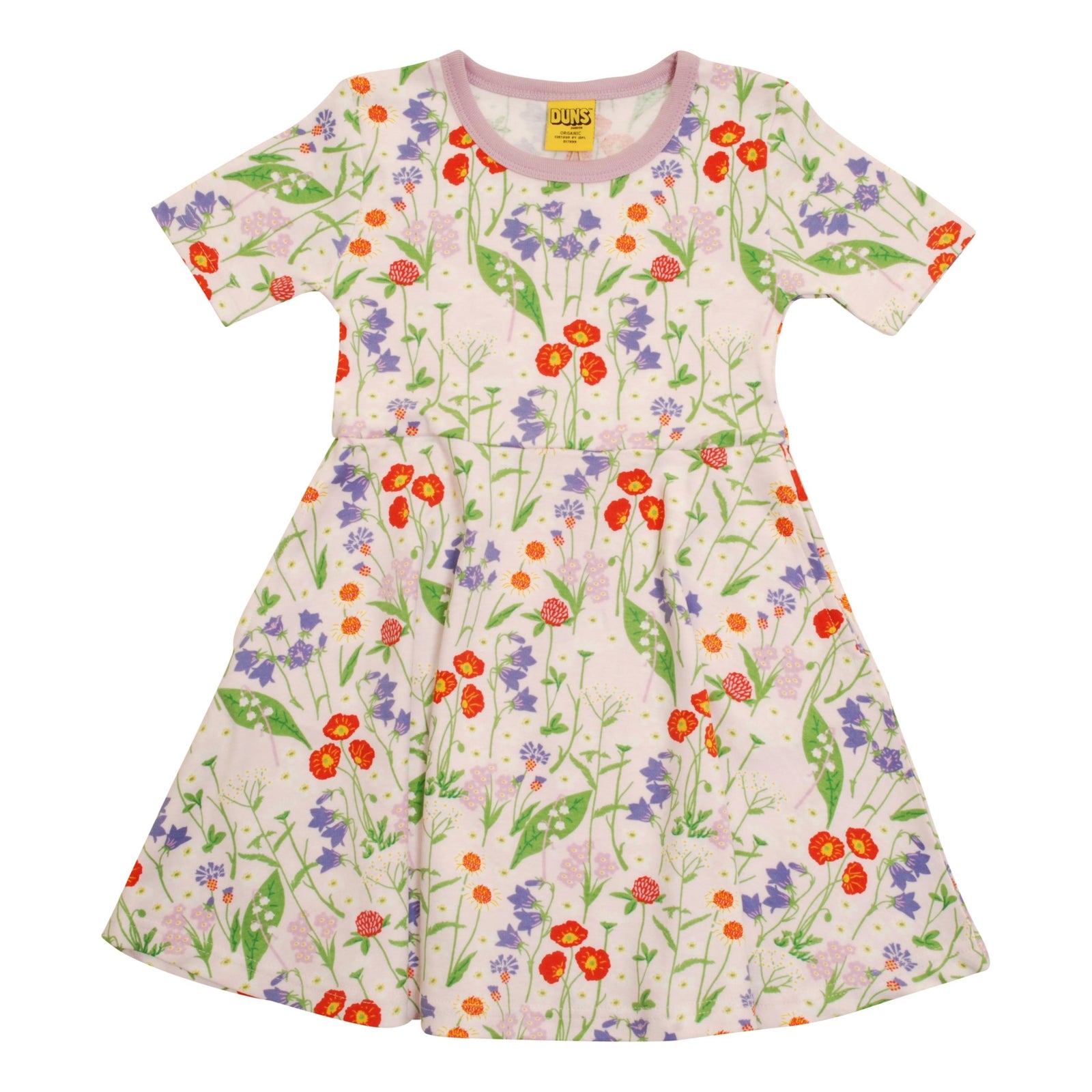 Mid Summer Flower - Pink Short Sleeve Skater Dress - 2 Left Size 7-8 & 8-9 years-Duns Sweden-Modern Rascals