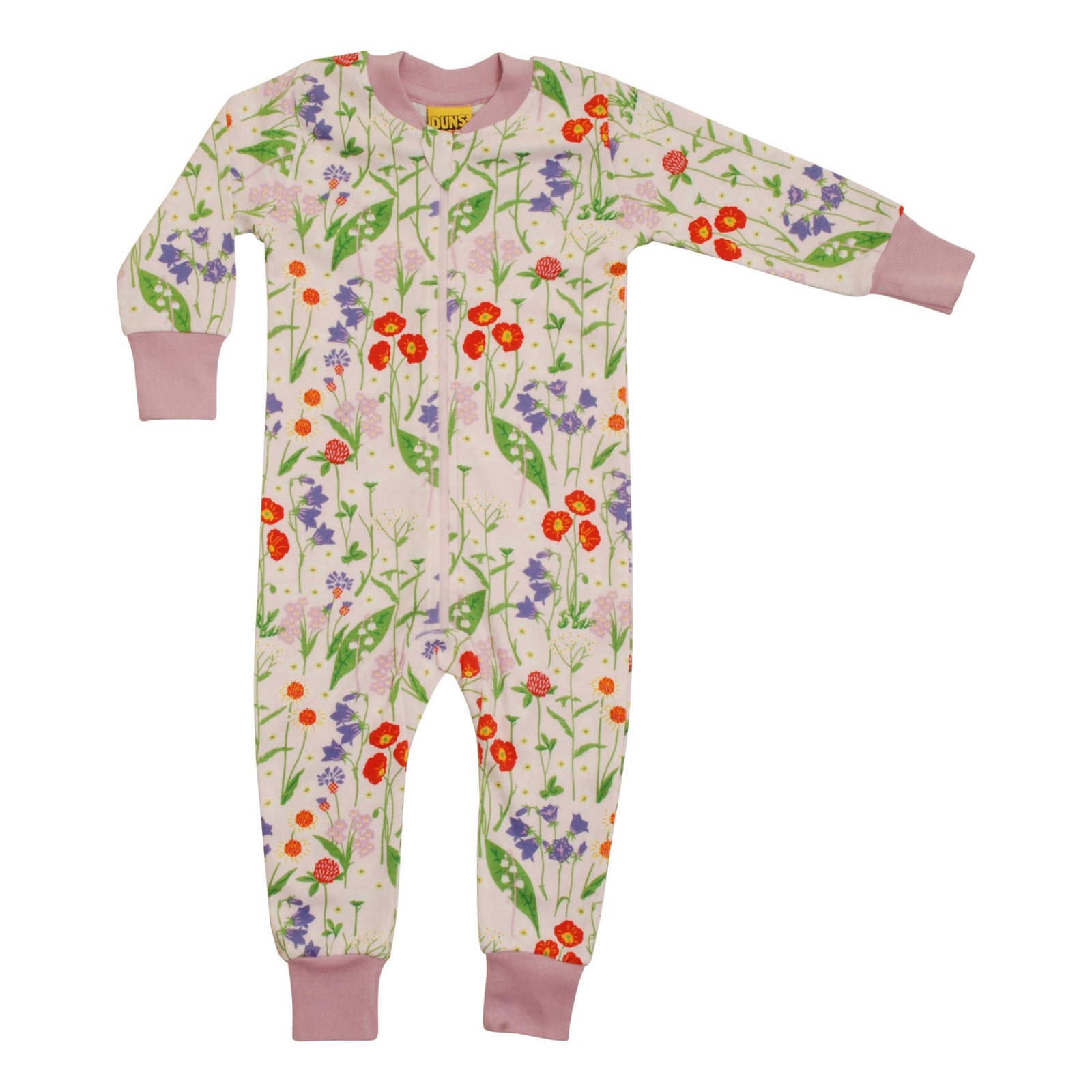 Mid Summer Flower - Pink Zippersuit - 1 Left Size 3-6 months-Duns Sweden-Modern Rascals