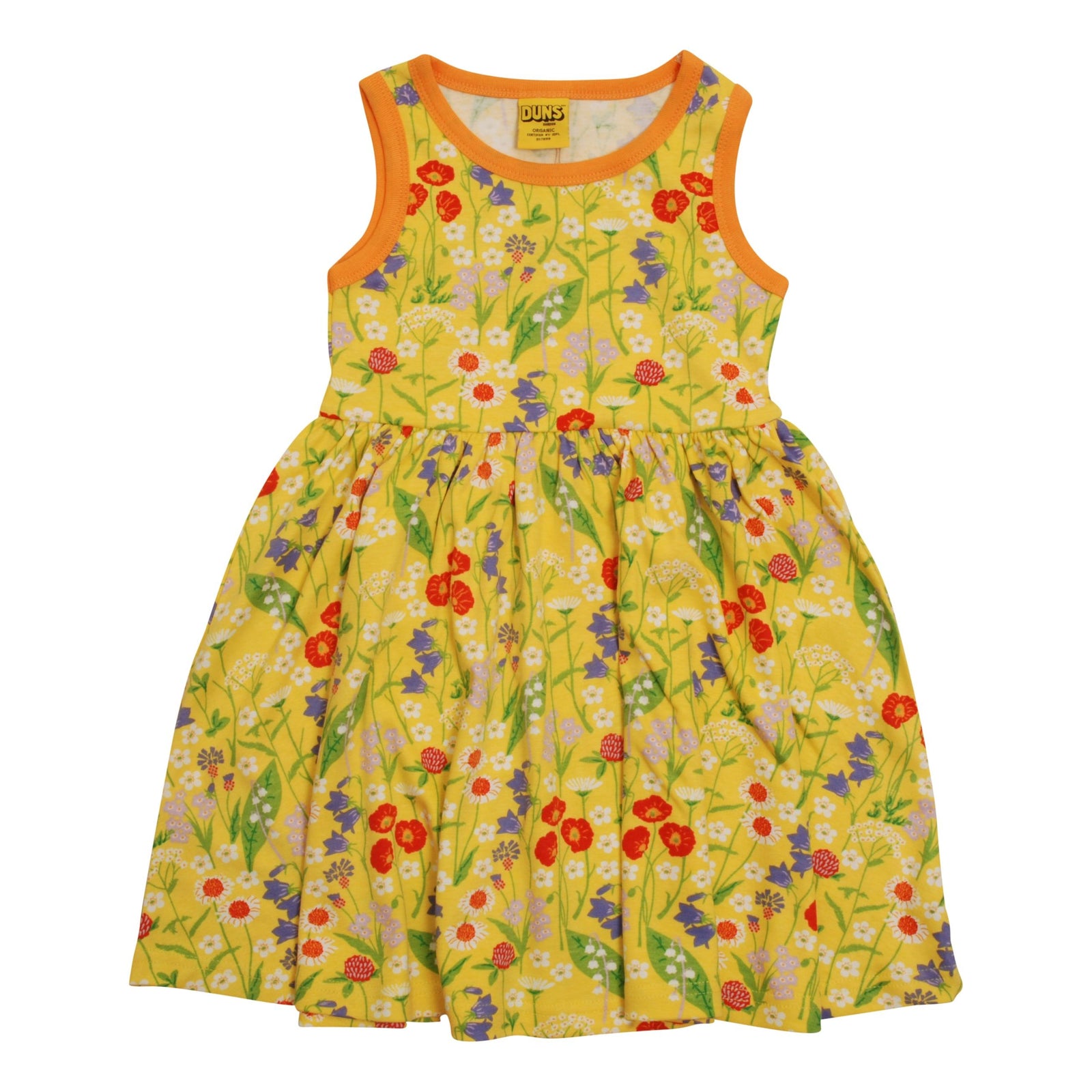 Mid Summer Flower - Yellow Sleeveless Dress With Gathered Skirt - 1 Left Size 8-9 years-Duns Sweden-Modern Rascals