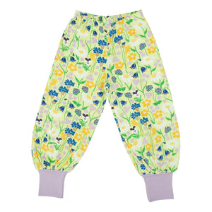 Midsummer Flowers Green Baggy Pants - 1 Left Size 8-10 years-Duns Sweden-Modern Rascals