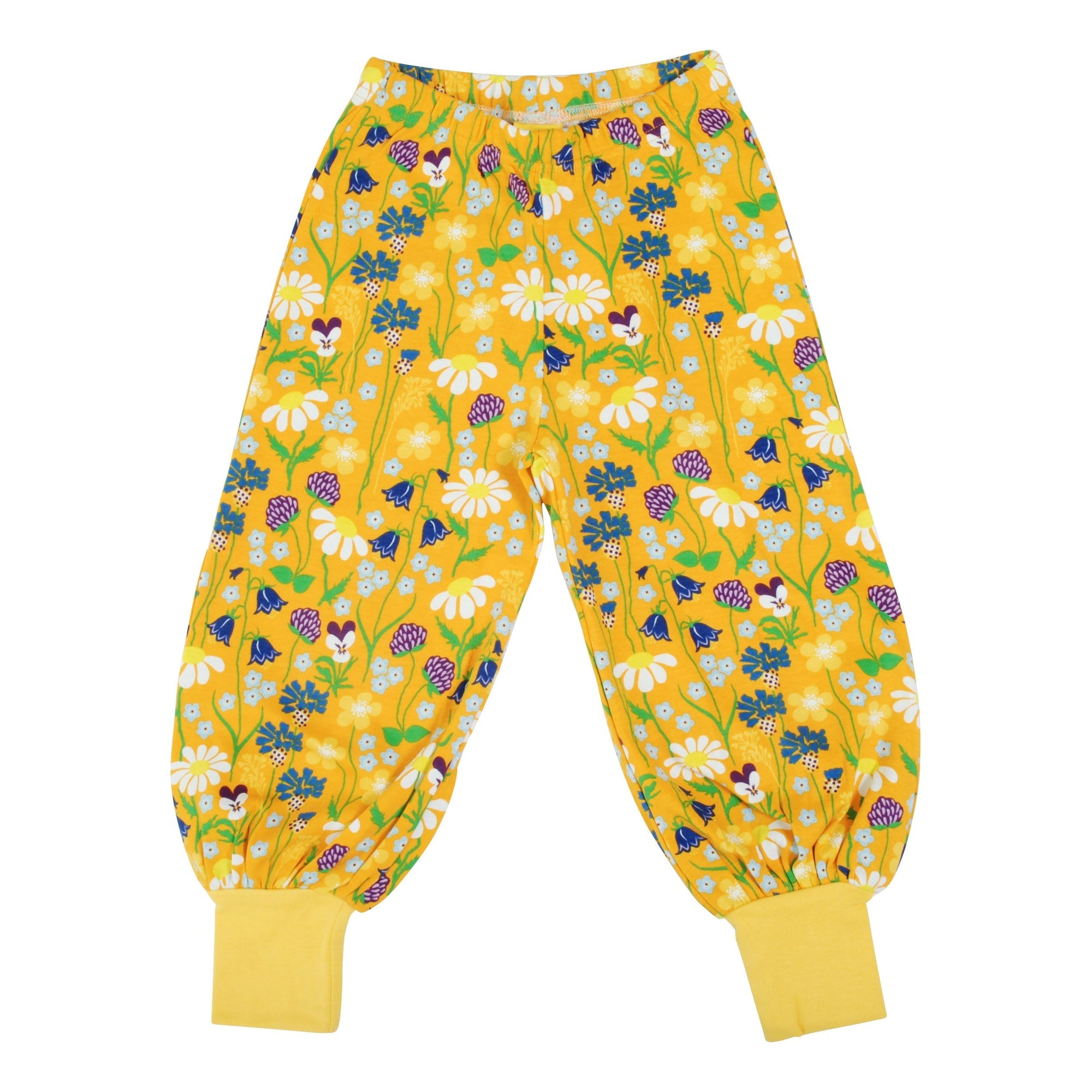 Midsummer Flowers Yellow Baggy Pants - 2 Left Size 8-10 & 10-12 years-Duns Sweden-Modern Rascals