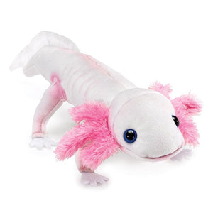 Mini Axolotl Finger Puppet - White-Folkmanis Puppets-Modern Rascals