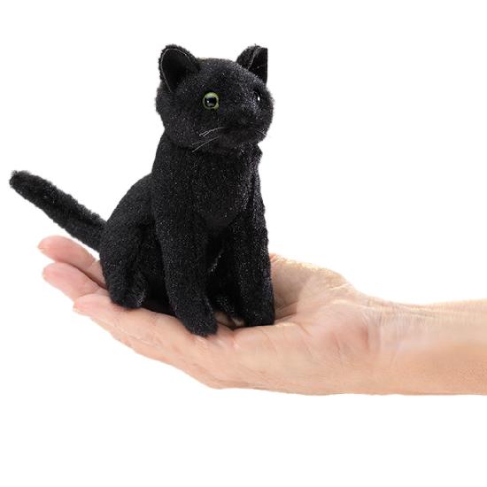 Mini Black Cat Finger Puppet-Folkmanis Puppets-Modern Rascals