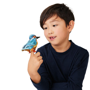 Mini Kingfisher Finger Puppet-Folkmanis Puppets-Modern Rascals