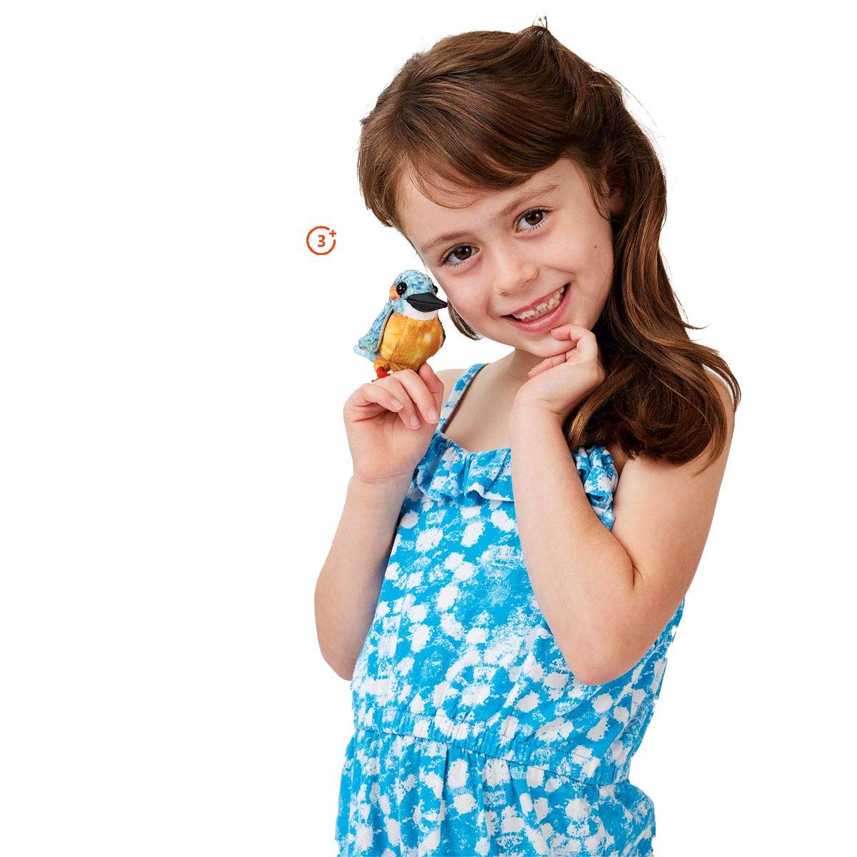 Mini Kingfisher Finger Puppet-Folkmanis Puppets-Modern Rascals