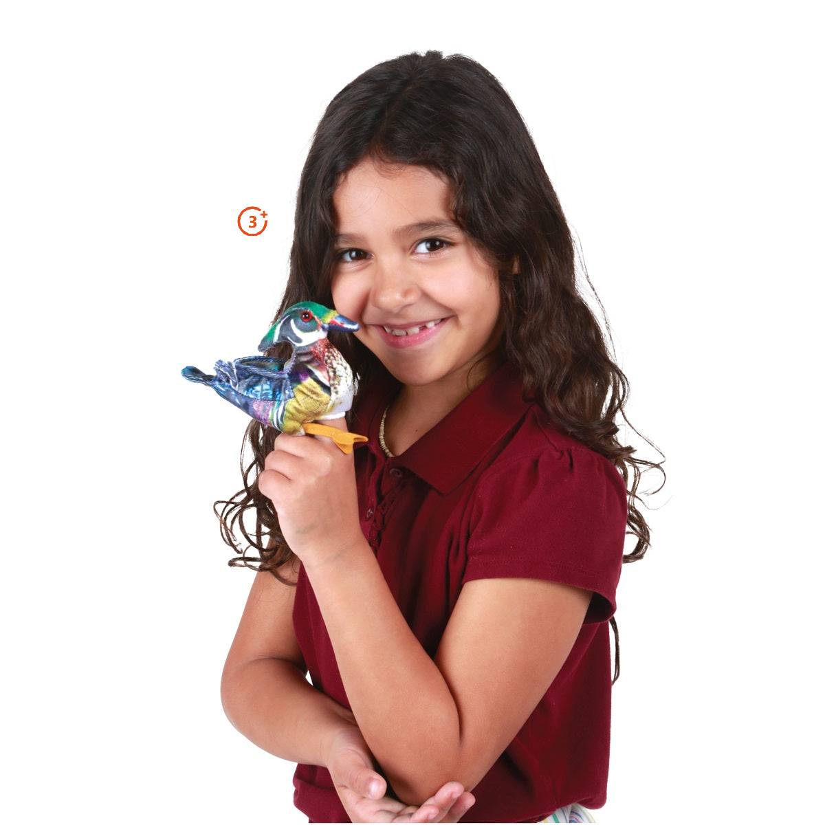 Mini Wood Duck Finger Puppet-Folkmanis Puppets-Modern Rascals