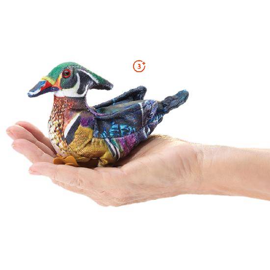Mini Wood Duck Finger Puppet-Folkmanis Puppets-Modern Rascals