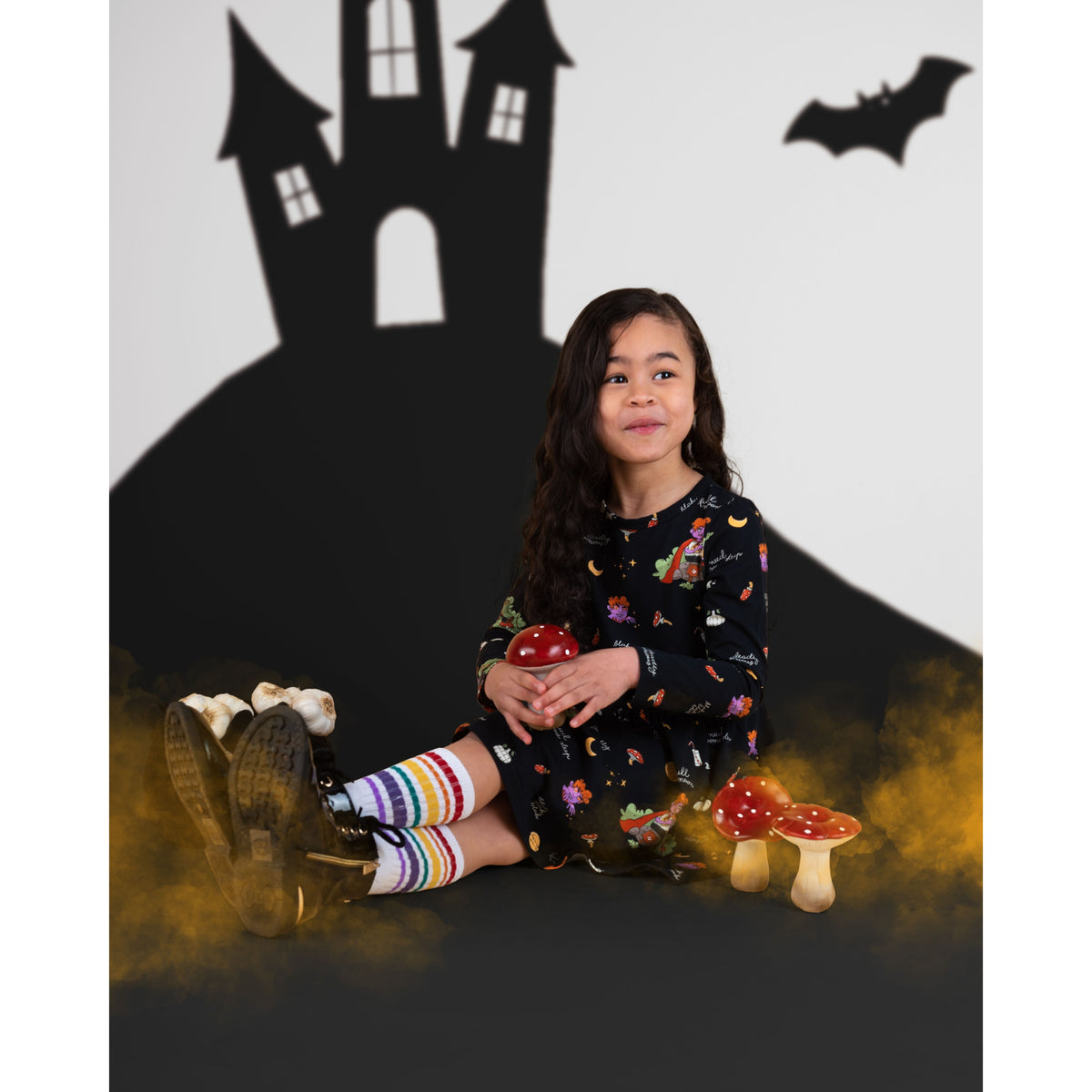 Moonstruck Long Sleeve Dress - 2 Left Size 2-3 & 9-11 years-Raspberry Republic-Modern Rascals