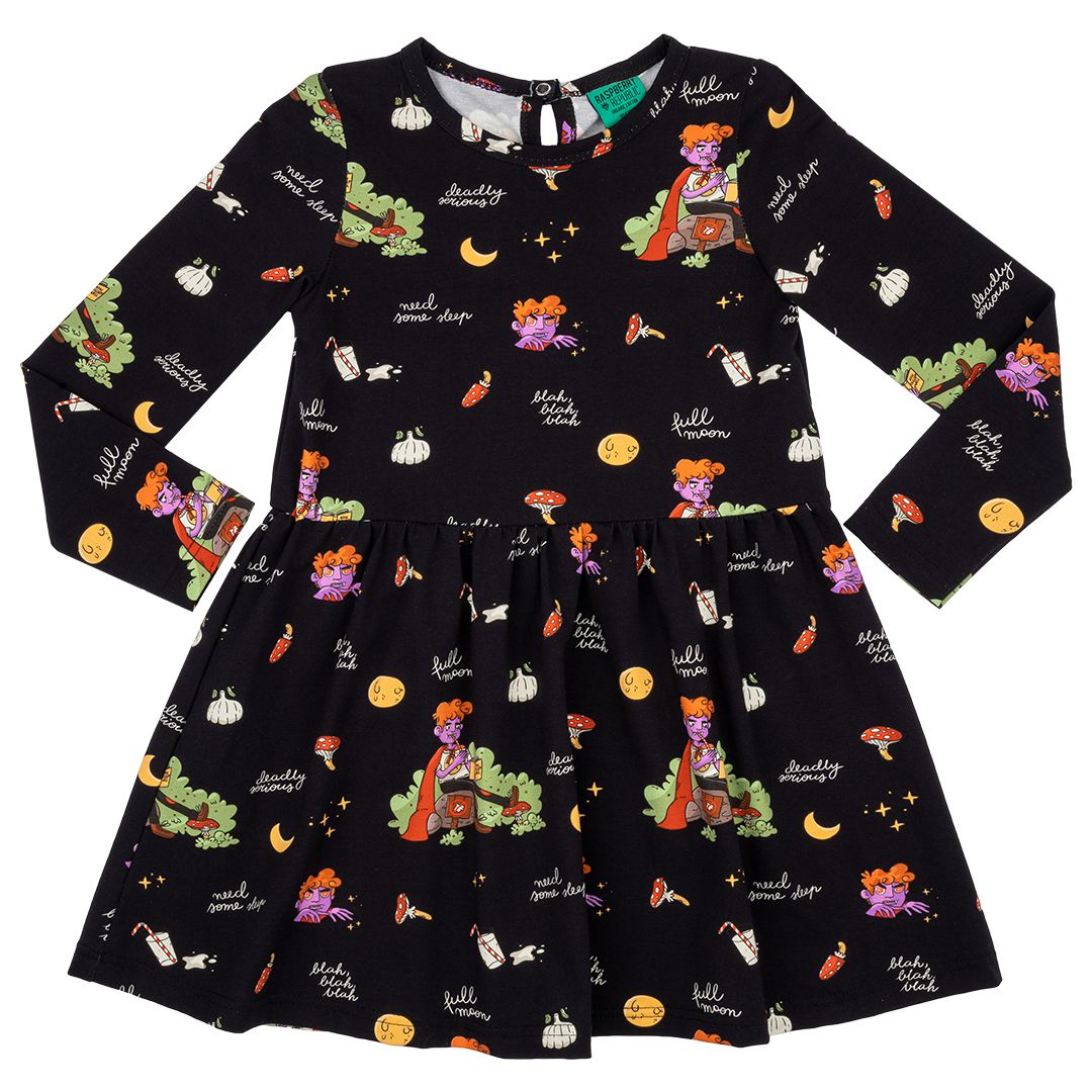 Moonstruck Long Sleeve Dress - 2 Left Size 2-3 & 9-11 years-Raspberry Republic-Modern Rascals