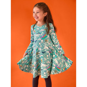 Moss Polar Aurora Sofia Skater Dress-Frugi-Modern Rascals
