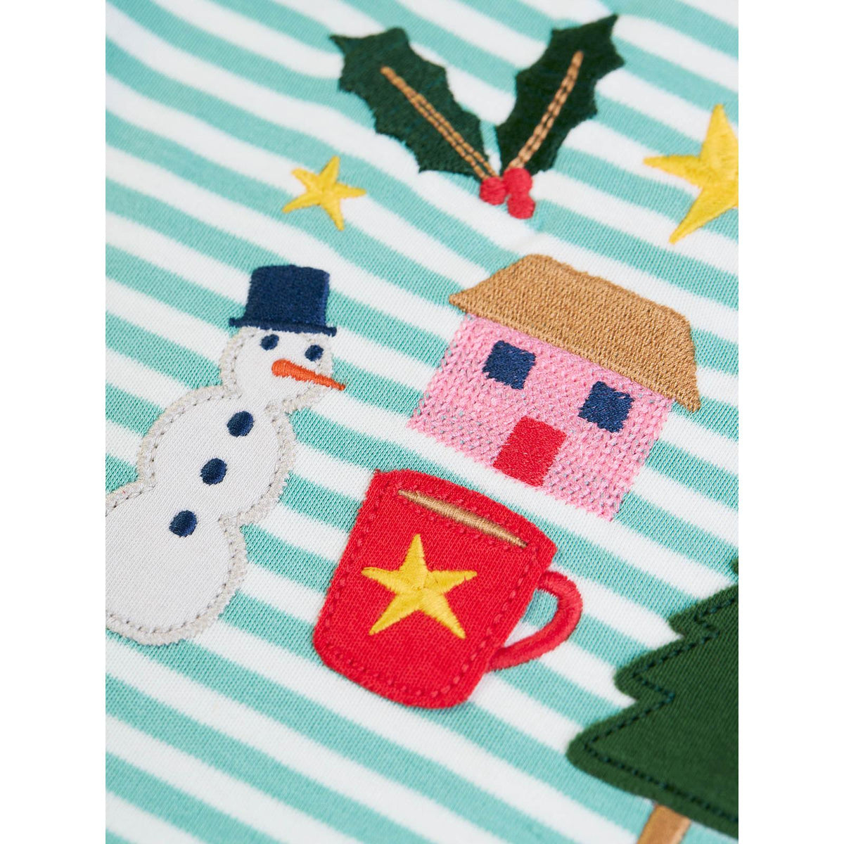 Moss Stripe/Winter Discovery Applique Top-Frugi-Modern Rascals