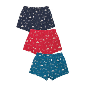 Mountain Multi Sean Printed Boxer Shorts, 3-pack - 2 Left Size 18-24 months-Frugi-Modern Rascals