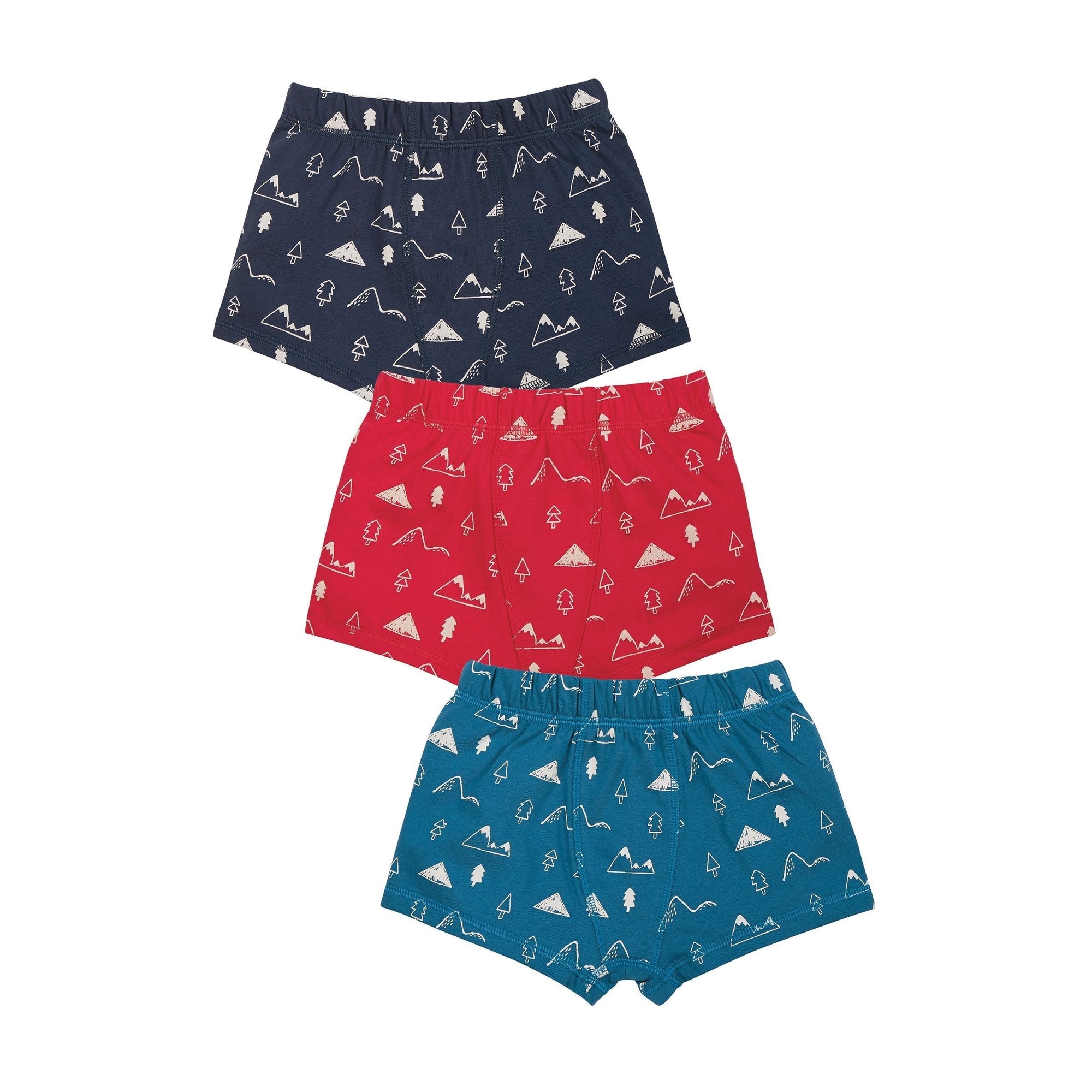 Mountain Multi Sean Printed Boxer Shorts, 3-pack - 2 Left Size 18-24 months-Frugi-Modern Rascals