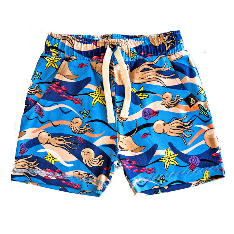 Mullido - Blue Octopus Shorts - Size 8-10 Years (140cm)-Warehouse Find-Modern Rascals
