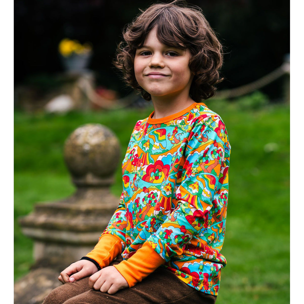 Mushroom Boom Long Sleeve Shirt - 1 Left Size 3-4 years-Uddevalla Barn-Modern Rascals