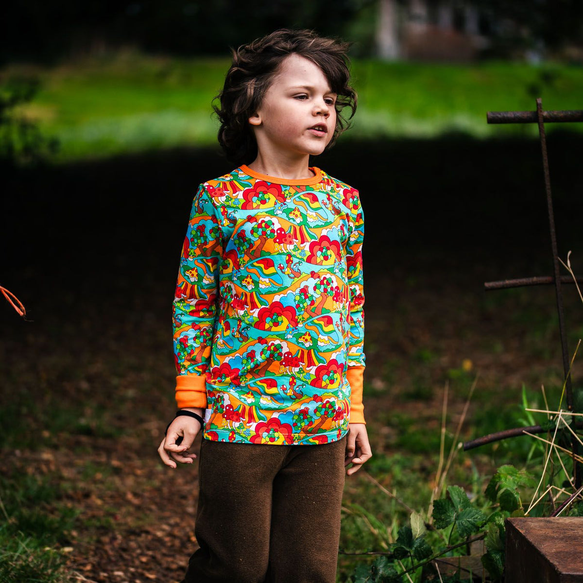 Mushroom Boom Long Sleeve Shirt - 1 Left Size 3-4 years-Uddevalla Barn-Modern Rascals