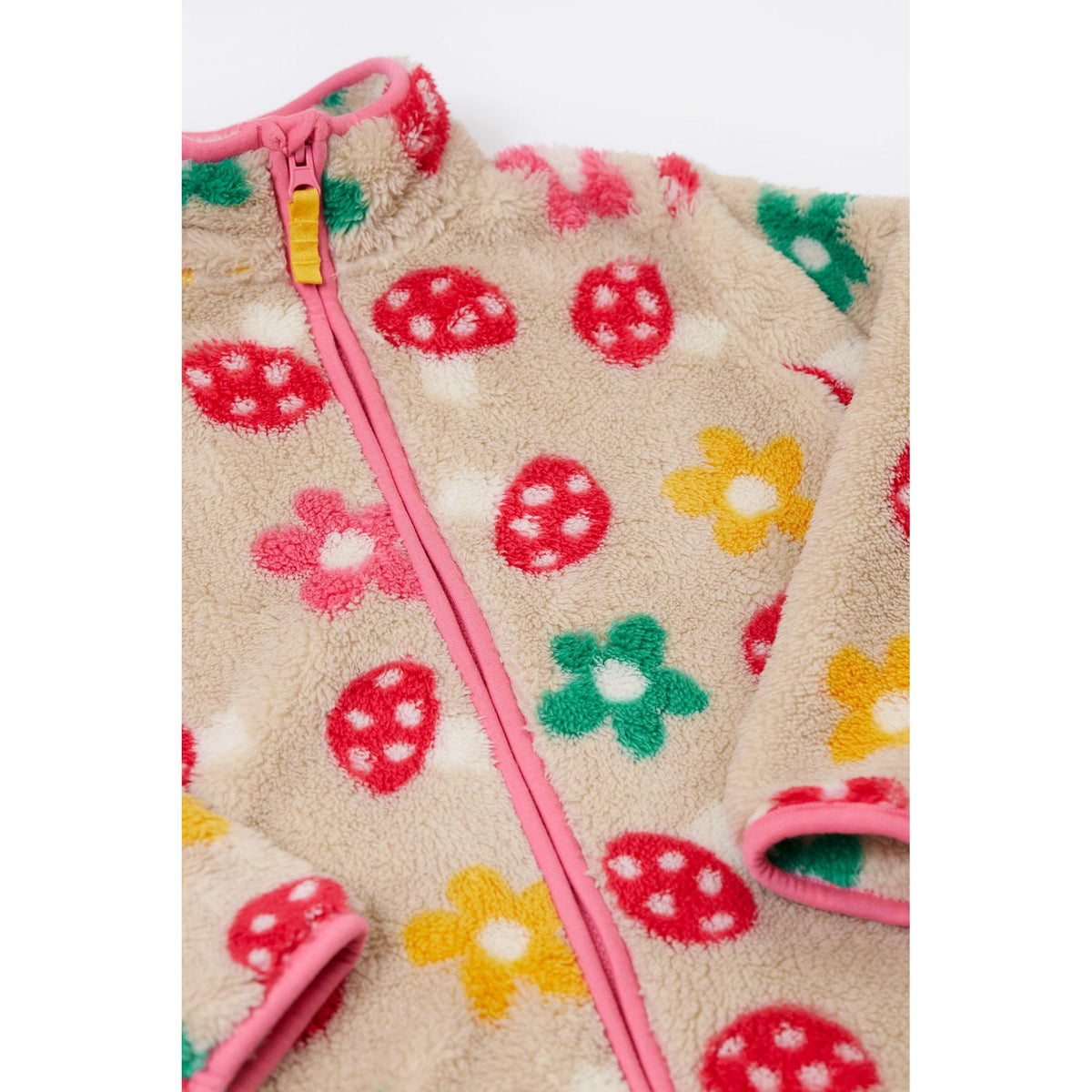 Mushroom Field Zipped Ted Fleece Jacket - 1 Left Size 2-3 years-Frugi-Modern Rascals