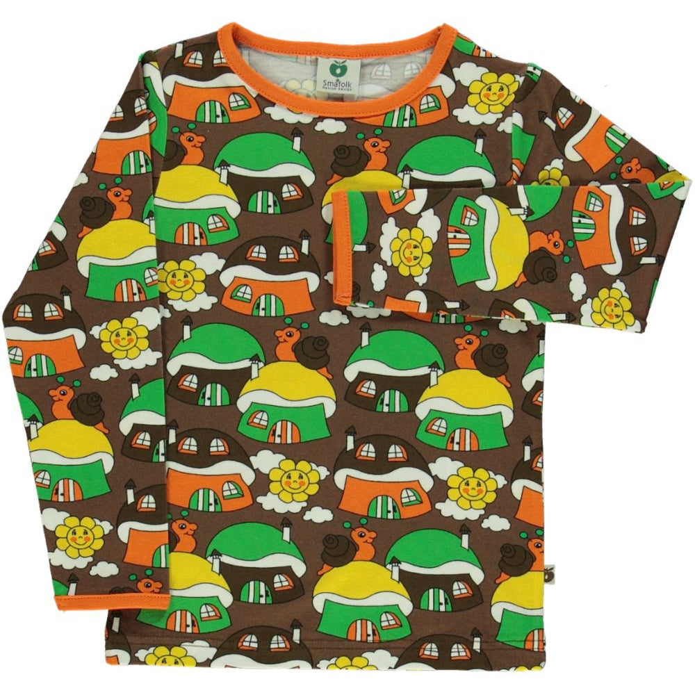Mushroom House Long Sleeve Shirt - Toasted Cocoa - 2 Left Size 2-3 & 9-10 years-Smafolk-Modern Rascals