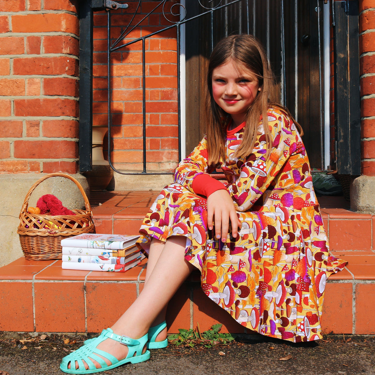 Mushroom Long Sleeve Dress - 1 Left Size 2-3 years-Uddevalla Barn-Modern Rascals