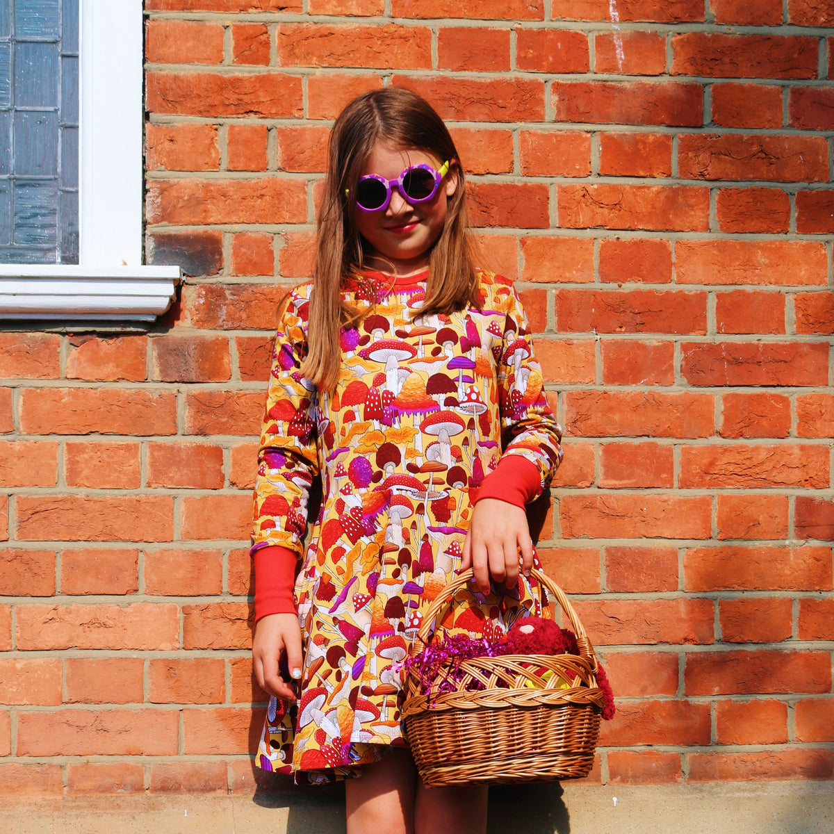 Mushroom Long Sleeve Dress - 1 Left Size 2-3 years-Uddevalla Barn-Modern Rascals