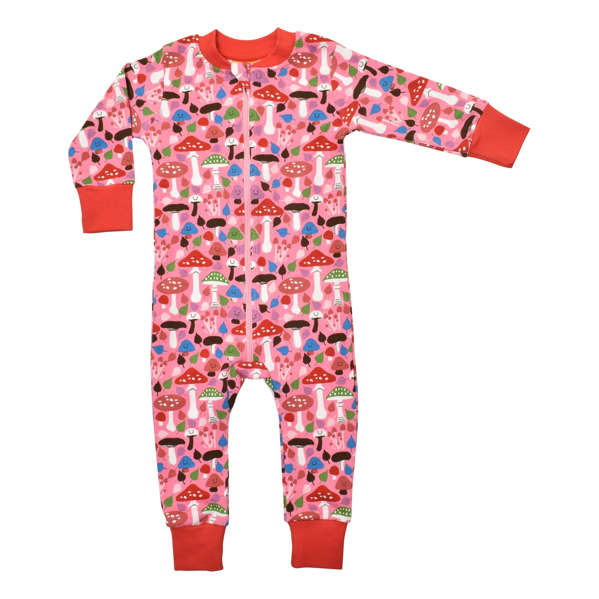 Mushroom - Pink Zippersuit-Duns Sweden-Modern Rascals