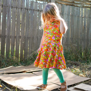 Mushroom Treasure Short Sleeve Dress - 1 Left Size 9-10 years-Uddevalla Barn-Modern Rascals