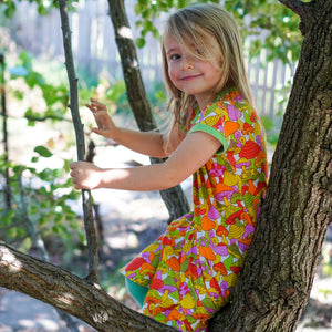 Mushroom Treasure Short Sleeve Dress - 1 Left Size 9-10 years-Uddevalla Barn-Modern Rascals