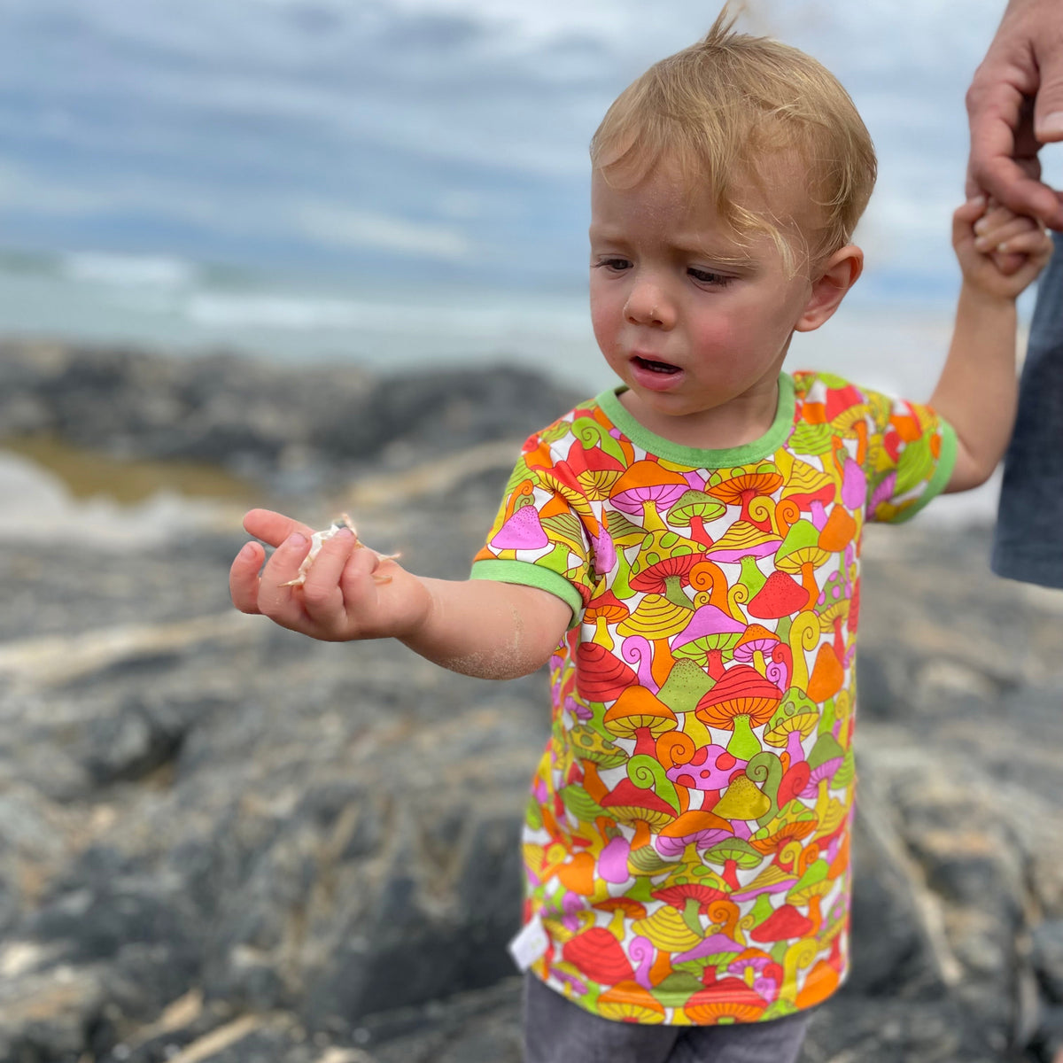 Mushroom Treasures Short Sleeve Shirt - 2 Left Size 9-10 & 12 years-Uddevalla Barn-Modern Rascals