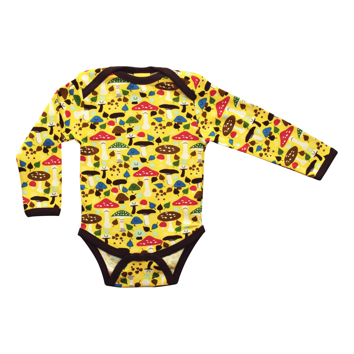 Mushroom - Yellow Long Sleeve Onesie - 1 Left Size 9-12 months-Duns Sweden-Modern Rascals