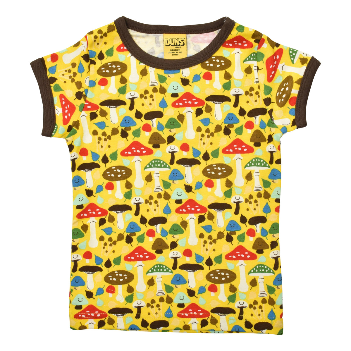 Mushroom - Yellow Short Sleeve Shirt - 1 Left Size 12-18 months-Duns Sweden-Modern Rascals