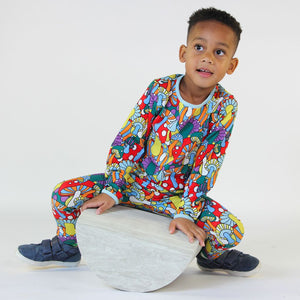 Mushrooms Long Sleeve Shirt in Fall Yellow - 2 Left Size 3-4 & 4-5 years-Smafolk-Modern Rascals