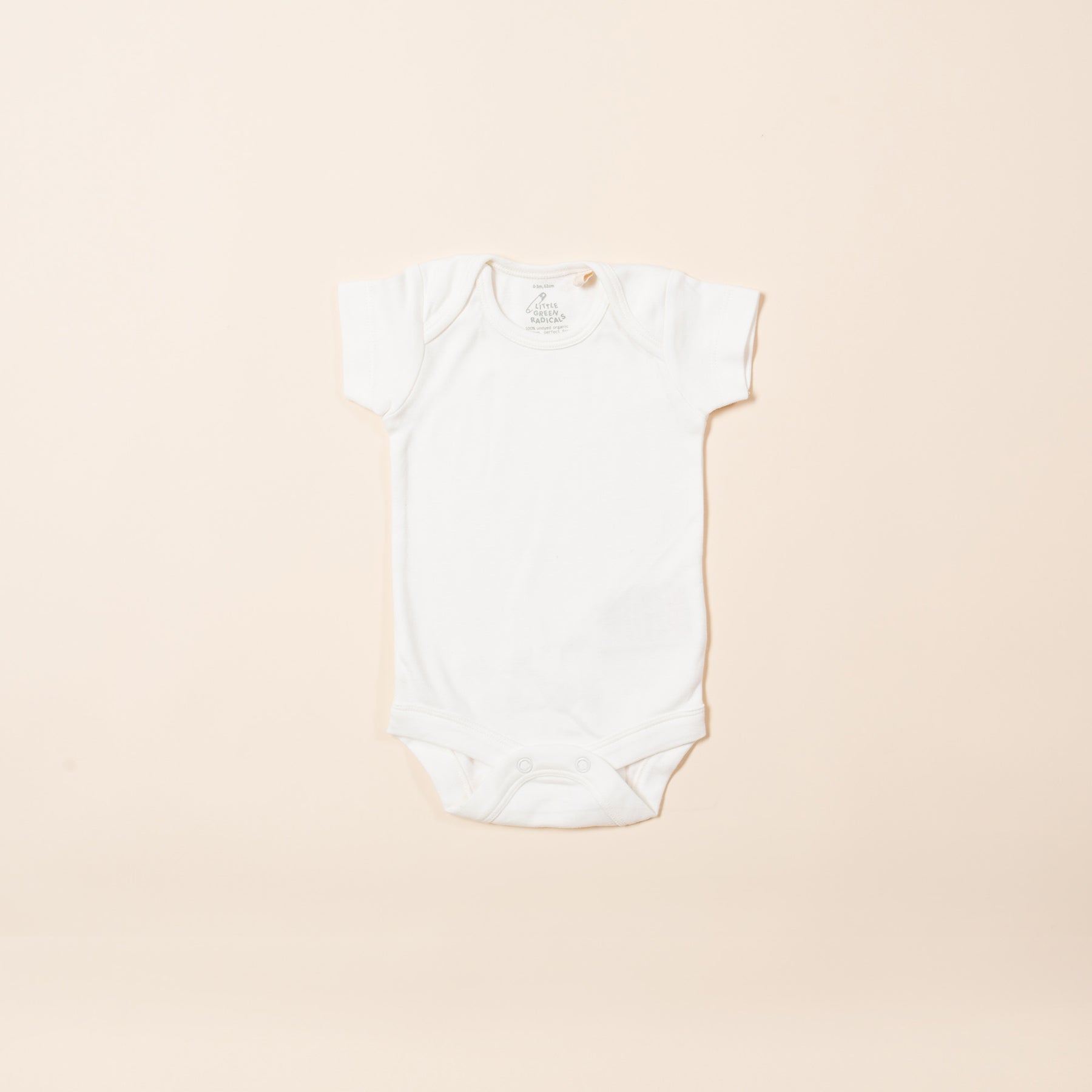 Natural Short Sleeve Baby Onesie - Cream - 1 Left Size 9-12 months-Little Green Radicals-Modern Rascals