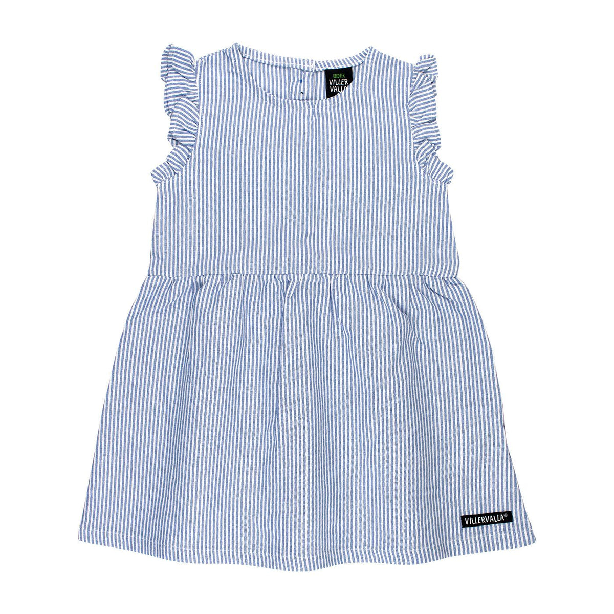 Nautic / Marble Striped Short Sleeve Dress With Ruffles-Villervalla-Modern Rascals