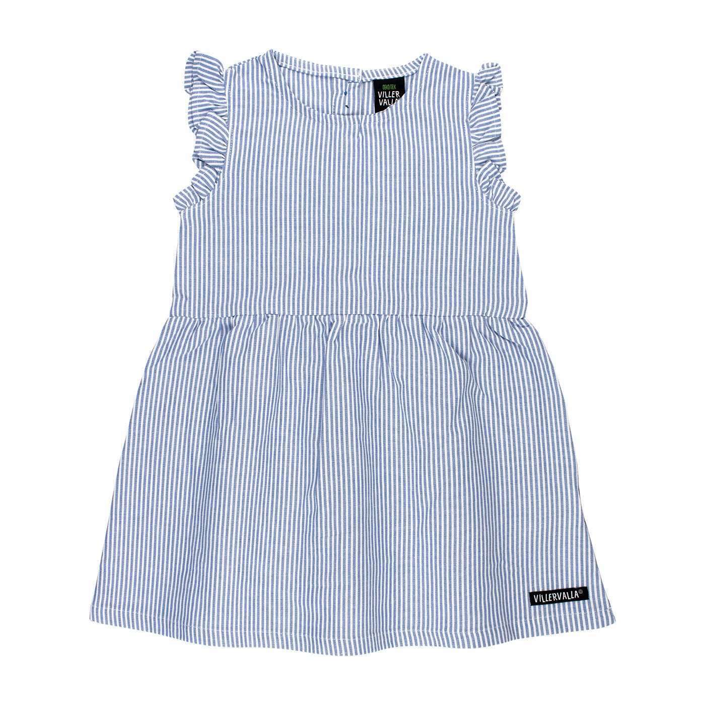 Nautic / Marble Striped Short Sleeve Dress With Ruffles-Villervalla-Modern Rascals