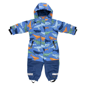 Nautic Whale Print Winter Overall-Villervalla-Modern Rascals