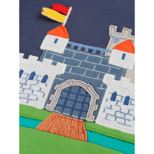 Navy Blue / Castle Terrific Embroidered Top-Frugi-Modern Rascals
