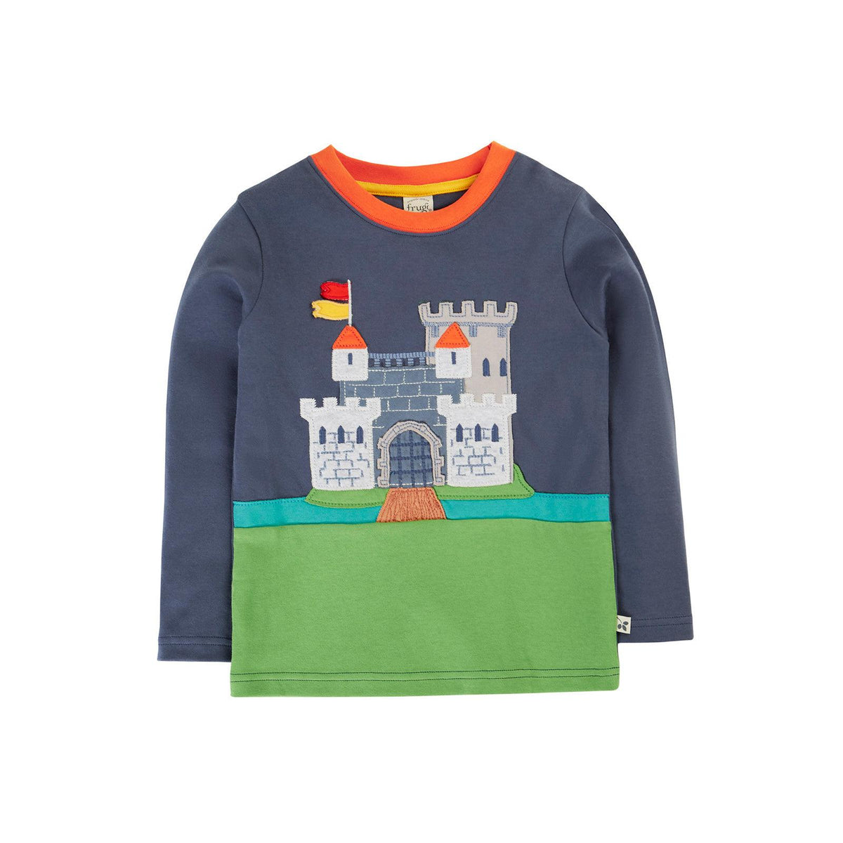 Navy Blue / Castle Terrific Embroidered Top-Frugi-Modern Rascals
