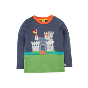 Navy Blue / Castle Terrific Embroidered Top-Frugi-Modern Rascals