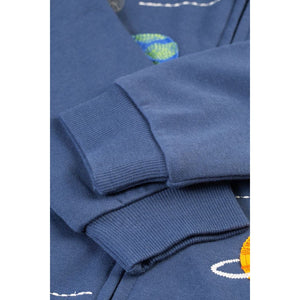 Navy Blue / Planets Ted Fleece Lined Hoodie - 2 Left Size 2-3 & 3-4 years-Frugi-Modern Rascals