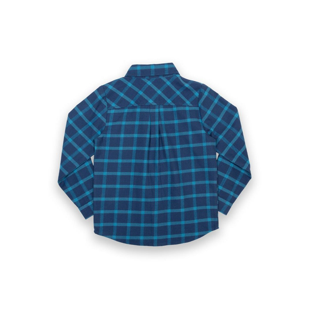 Navy Check Long Sleeve Shirt - 1 Left Size 8-9 years-Kite-Modern Rascals