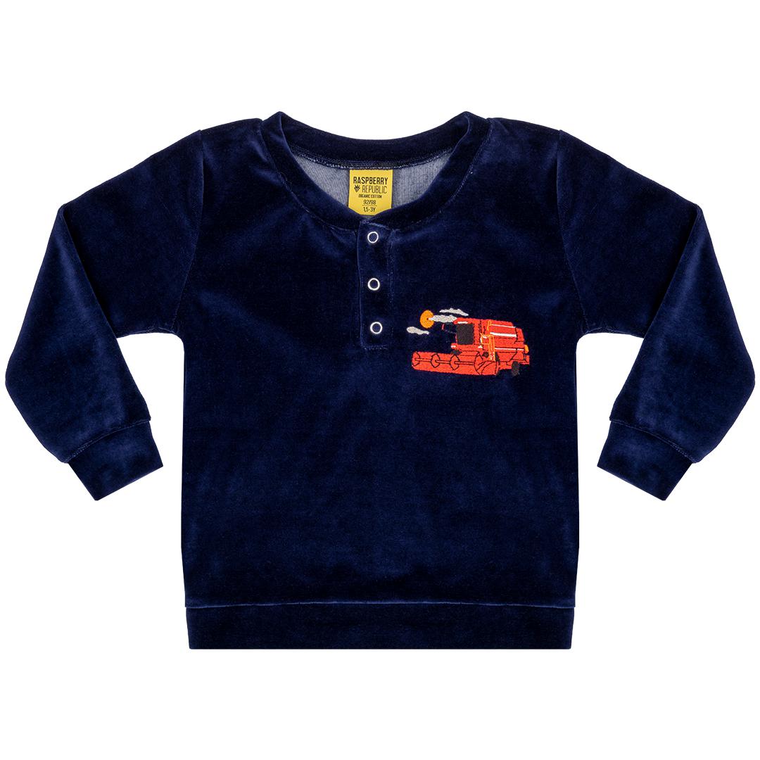 Navy Velour Sweatshirt - 2 Left Size 7-9 years-Raspberry Republic-Modern Rascals