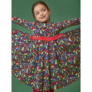 Navy/Robin Party Skater Dress-Frugi-Modern Rascals