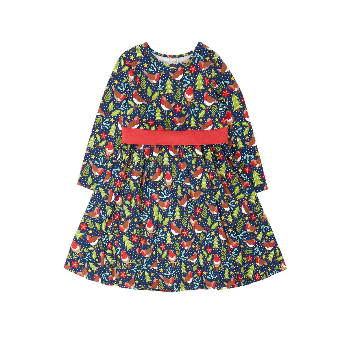 Navy/Robin Party Skater Dress-Frugi-Modern Rascals