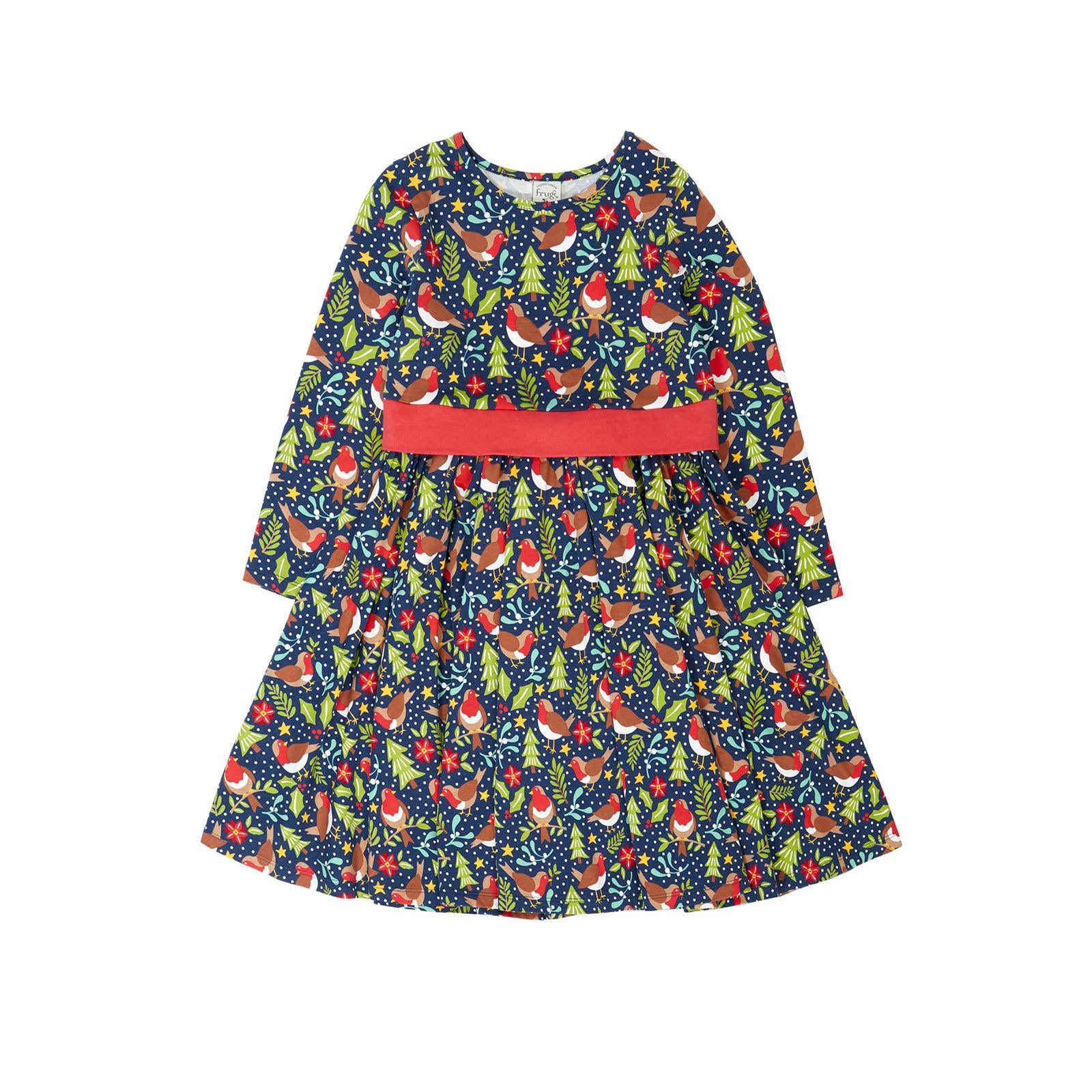 Navy/Robin Party Skater Dress-Frugi-Modern Rascals