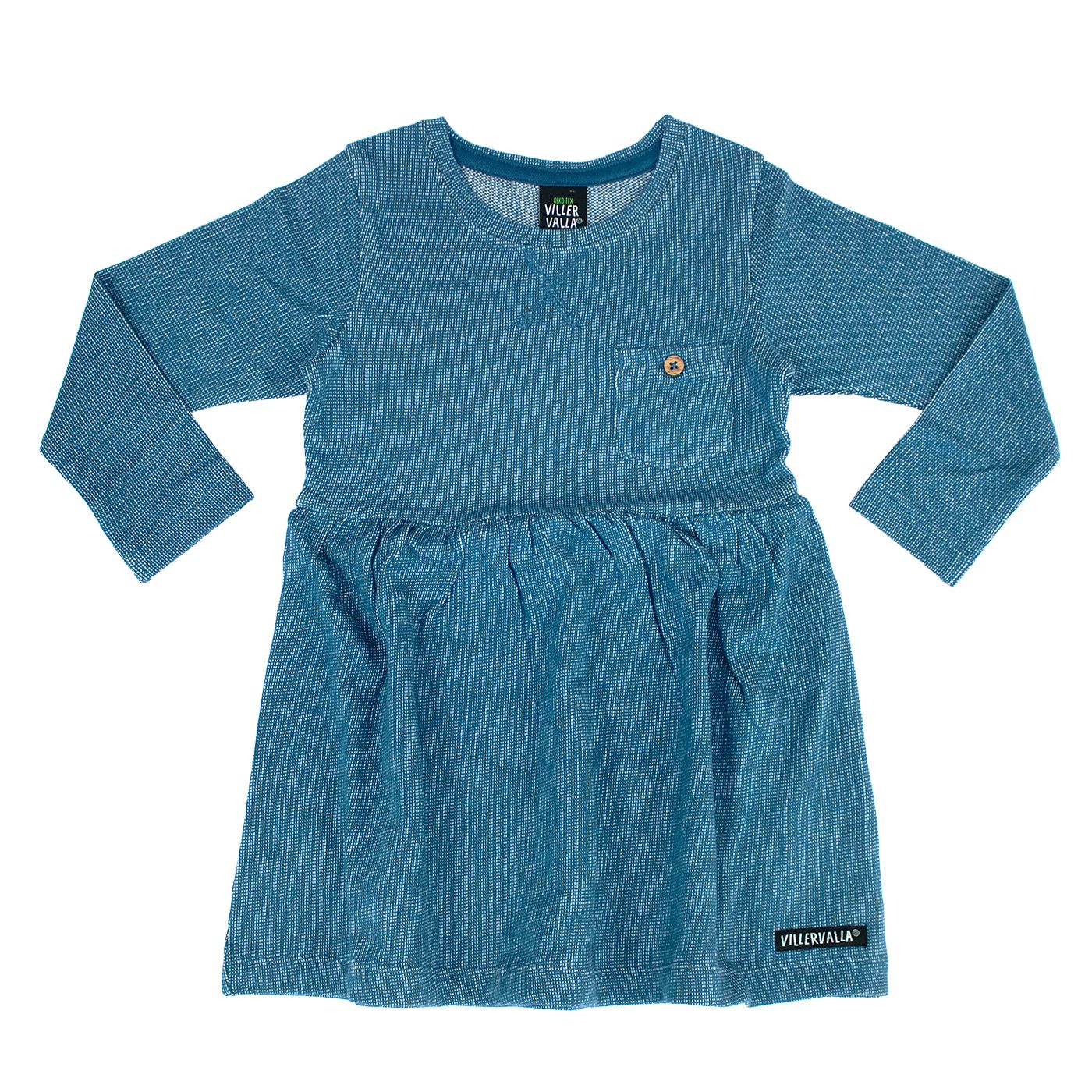 Nordic Knit Long Sleeve Flared Dress in Dark Ocean - 2 Left Size 2-3 & 10-11 years-Villervalla-Modern Rascals