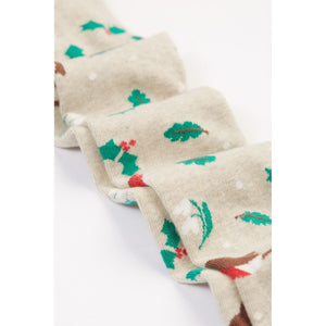 Oatmeal Robin / Red Norah Tights - 2 Pack - 1 Left Size 2-4 years-Frugi-Modern Rascals