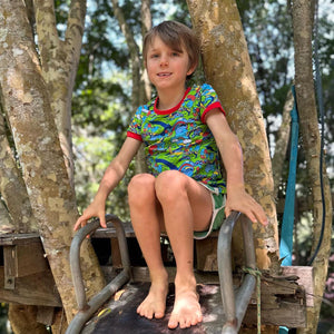 Oh The Places You'll Go Short Sleeve Shirt - 1 Left Size 5-6 years-Uddevalla Barn-Modern Rascals