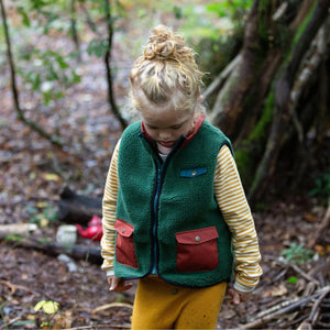 Olive Cozy Zip Up Recycled Fleece Vest-Little Green Radicals-Modern Rascals