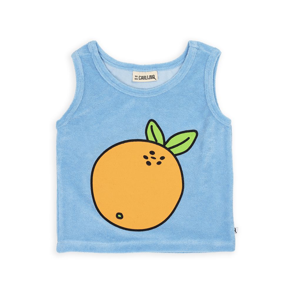 Orange Applique Terry Tank Top - 1 Left Size 12-14 years-CARLIJNQ-Modern Rascals